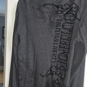 South Pole Men's Charcoal Graphic Long Sleeve Tee